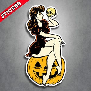 Semi Gloss Vinyl Sticker - Wicked Twisted Decal - Hand Drawn Art, Horror Punk Design image 1