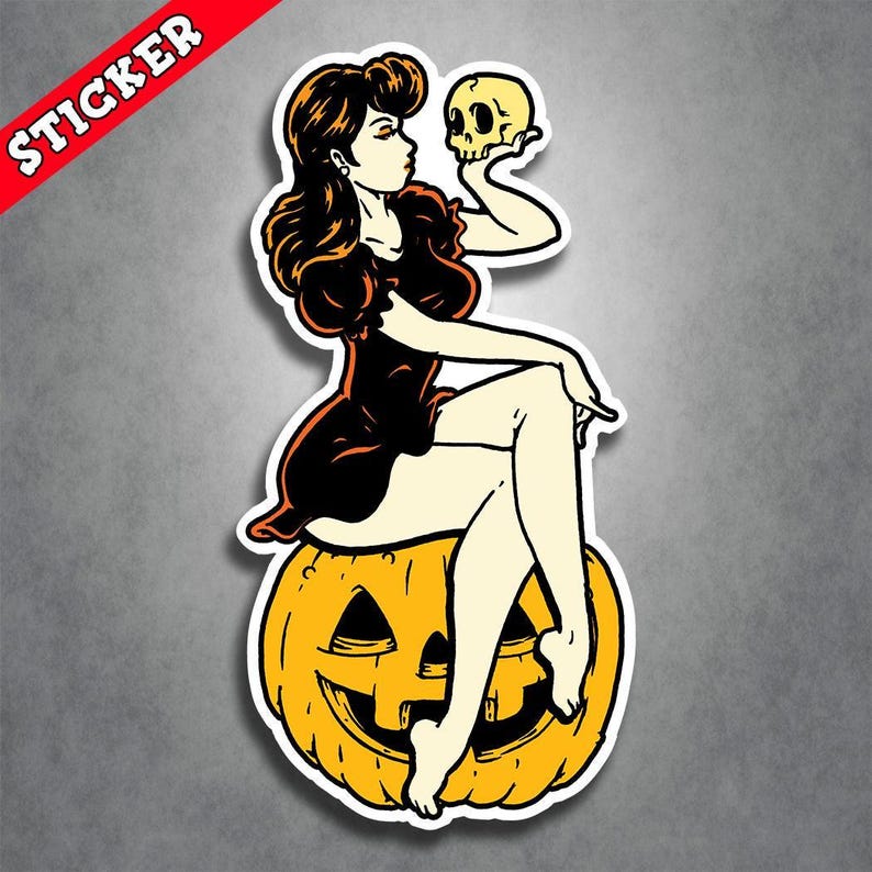 Semi Gloss Vinyl Sticker - Wicked Twisted Decal - Hand Drawn Art, Horror Punk Design image 1
