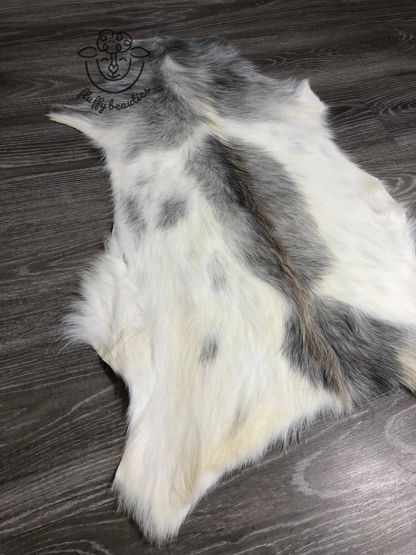 Genuine Small White&gray 100 Goat Skin Goat Hide Goat Skin Etsy