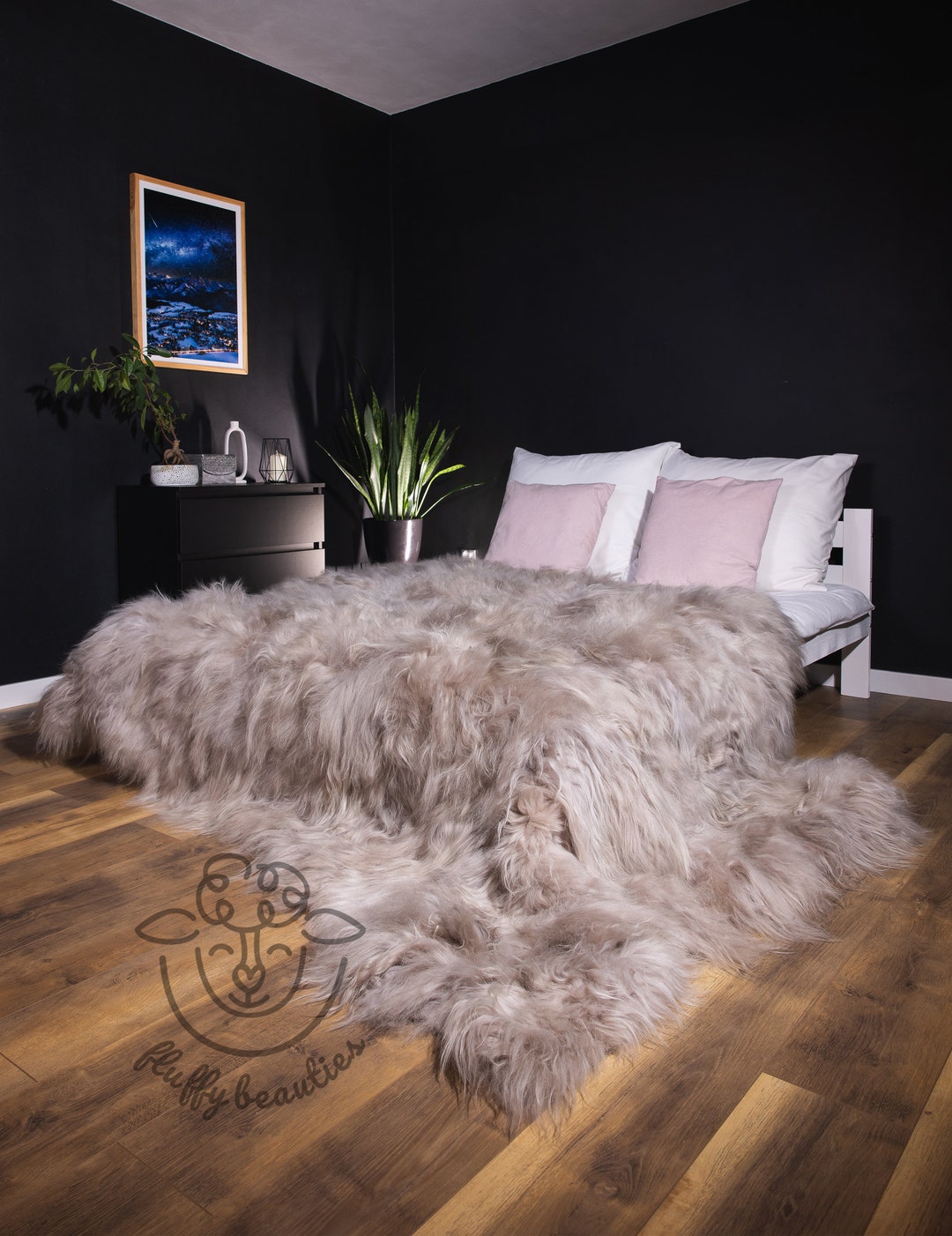 Sheepskin Bedspread Iceland Natural Sheepskin Fur Throw Real Etsy