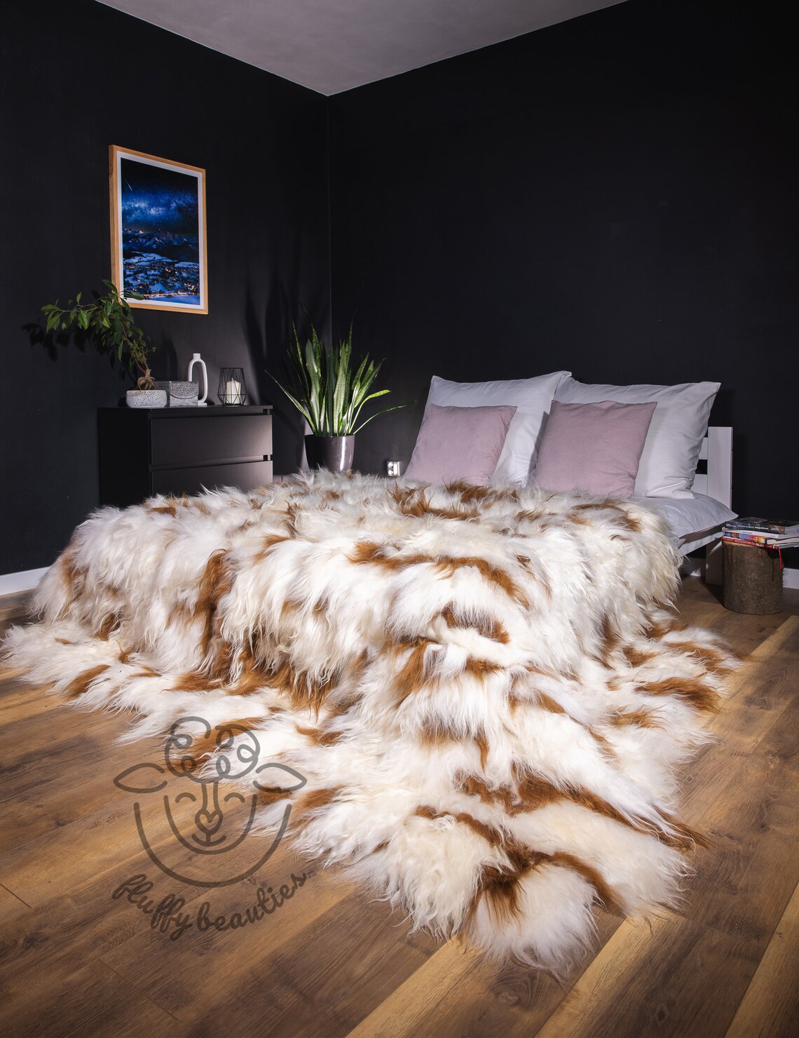 Sheepskin Bedspread Iceland Natural Sheepskin Fur Throw Real Etsy