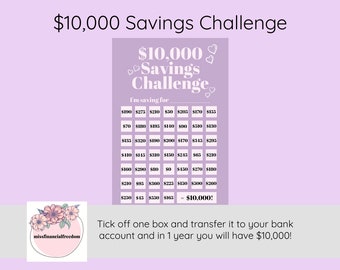 10,000 SAVINGS CHALLENGE - Printable, Trackable, Fun!