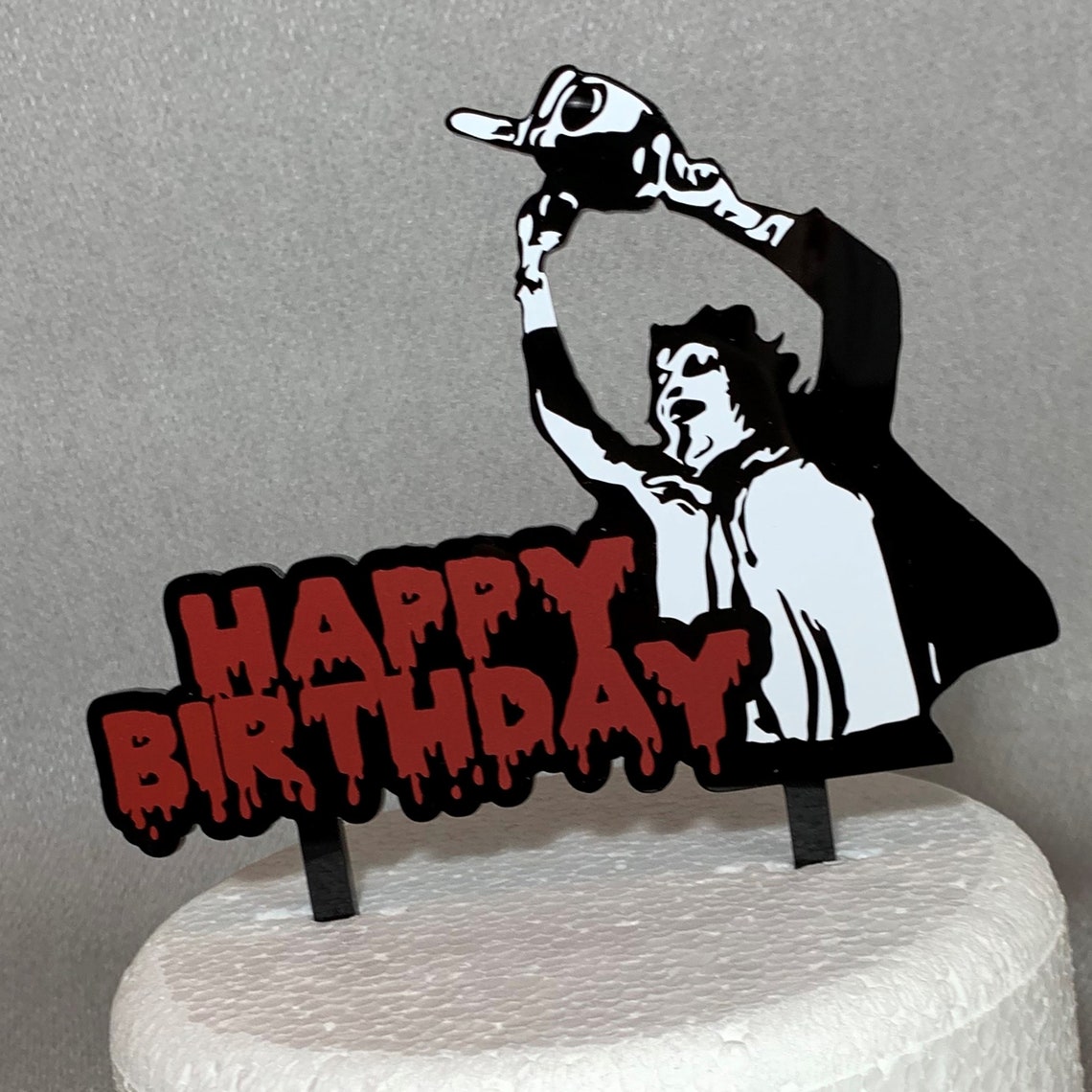 Texas Chainsaw Massacre Inspired Leatherface Happy Birthday Etsy