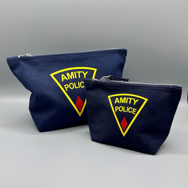 Jaws inspired Amity Police accessory/cosmetic bag.