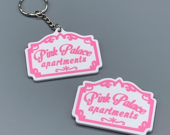 Coraline inspired Pink Palace apartments decorative keyring or magnet
