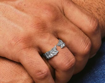 925 Sterling Silber Kaiser Ring: Lorbeerkranz Statement Ring