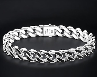 Men's Sterling Silver Cuban Link Bracelet – Italian Curb Chain