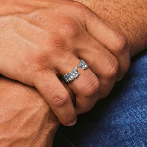 Men 925 Silver Ring, The Emperor Statement Ring,925 Silver In White , Gold , Black , Rhodium Plating, Men&#39;s Ring Is a Symbol Of Greatness
