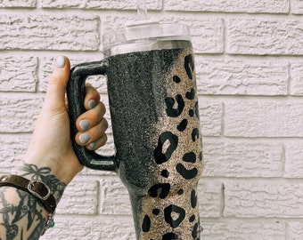 Stanley 40oz Leopard Glitter 20oz 30oz Yeti Non Yeti Tumbler