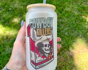 Cowboy Killers Glass Mug | Western Mug | Beer Mug | Frosted Beer Mug | Cowboy | Western