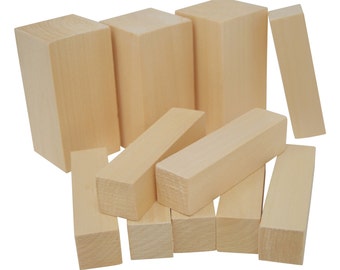 Lime  Carving Wood Whitling set Hand  Blanks Blocks 11 Piece Two sizes Basswood Linden