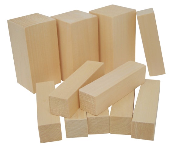 Lime Carving Wood Whitling Set Hand Blanks Blocks 11 Piece Two Sizes  Basswood Linden 