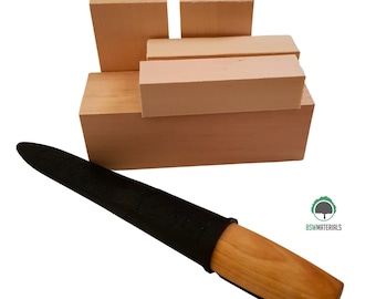 Morakniv Wood Carving Kit: Chisel 120/106 + 5 Lime Wood Blocks
