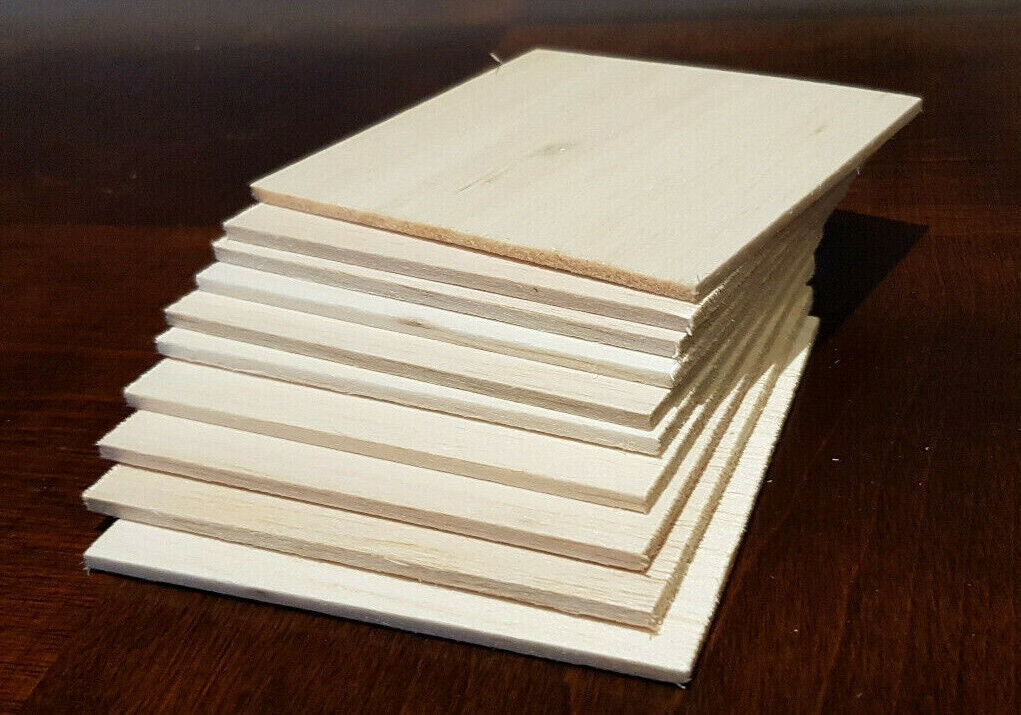 PlankKers Basswood Sheets 6x4x1/16 (24 Pack)- Thin Balsa Wood Sheets for Craft, Laser, Wood Burning, DIY Projects-Unfinished Plywood Sheets with