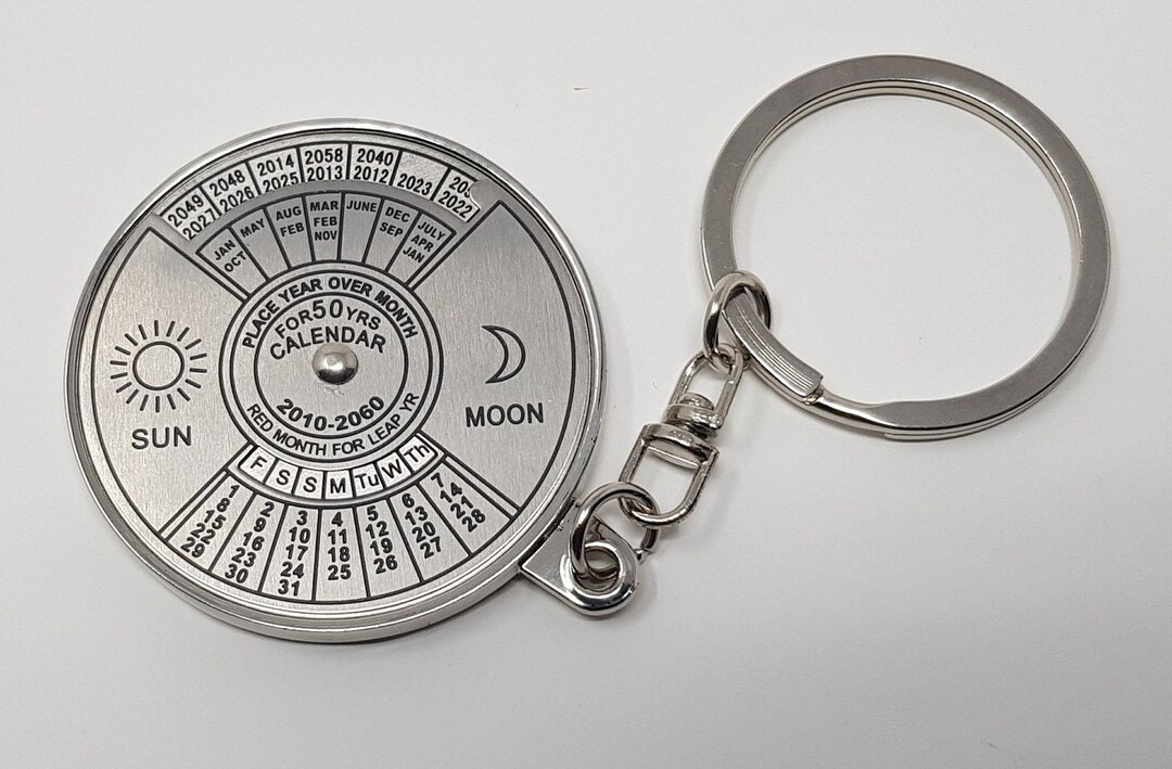 Metal calendar keychain outlet