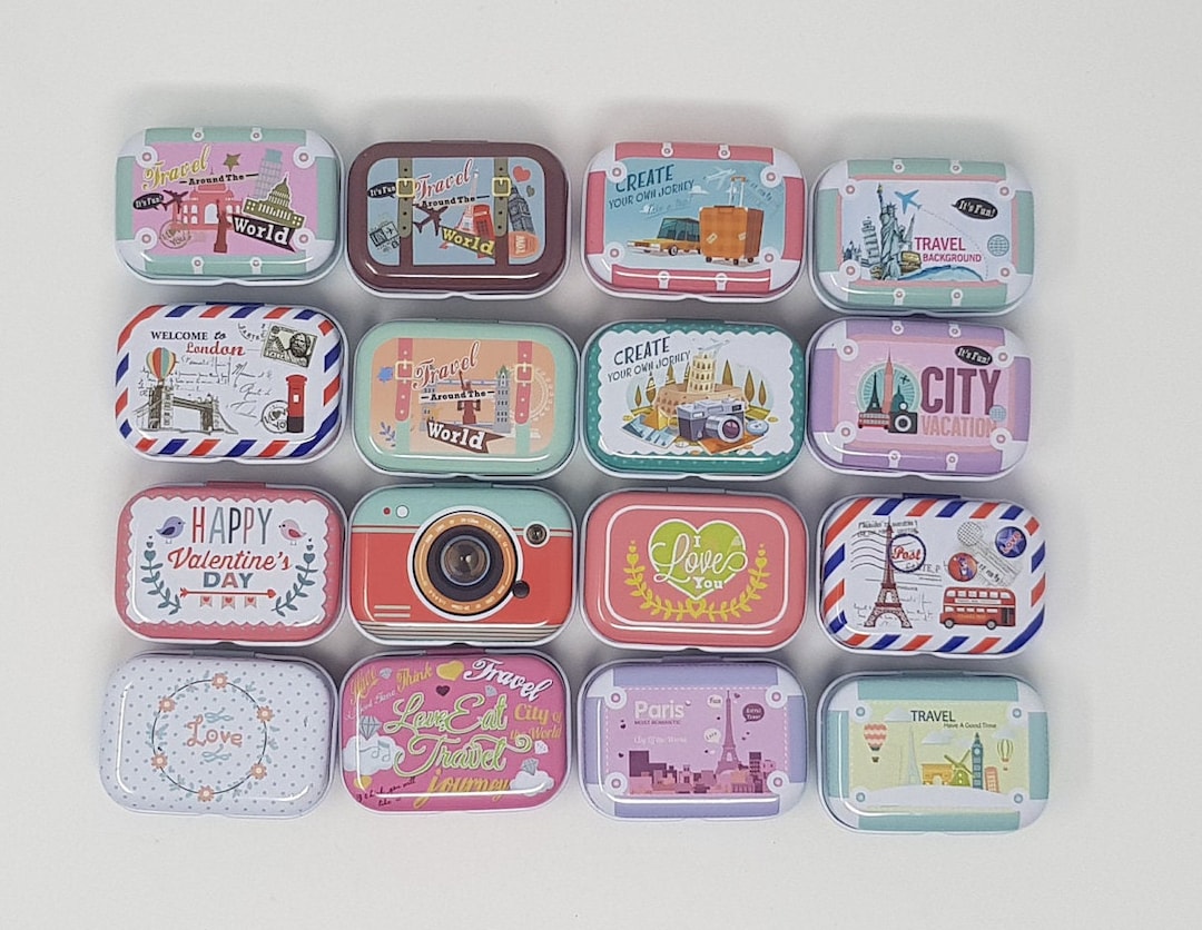Small Tin Boxes Storage Box Empty Metal Box Jewelry Organizer Travels