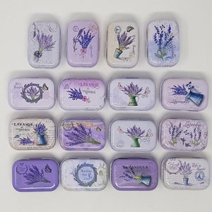 Small Tin Boxes Storage Box Empty Metal Box Jewelry Organizer Flowers Lavender 16 Variants