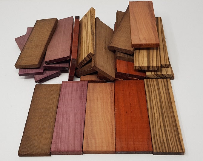 3 Pieces Multipak Thin Exotic Wenge, Yellowheart, Padauk 12" X 3" X 1/2