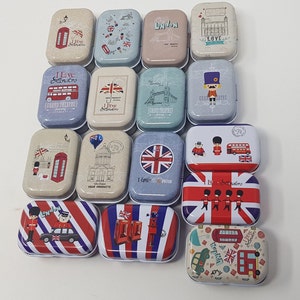 Small Storage Tin Box Gift Storage Box Empty Metal Box Jewelry Organizer Great Britain 16 Variants