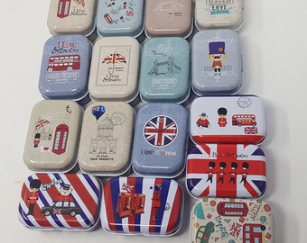 Kleine Blechdose Geschenk Aufbewahrungsbox Leer Metallbox Schmuck Organizer Großbritannien 16 Varianten