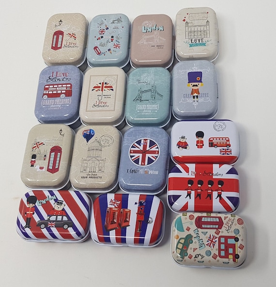 Kleine Blechdose Geschenk Aufbewahrungsbox Leer Metallbox Schmuck Organizer Großbritannien 16 Varianten