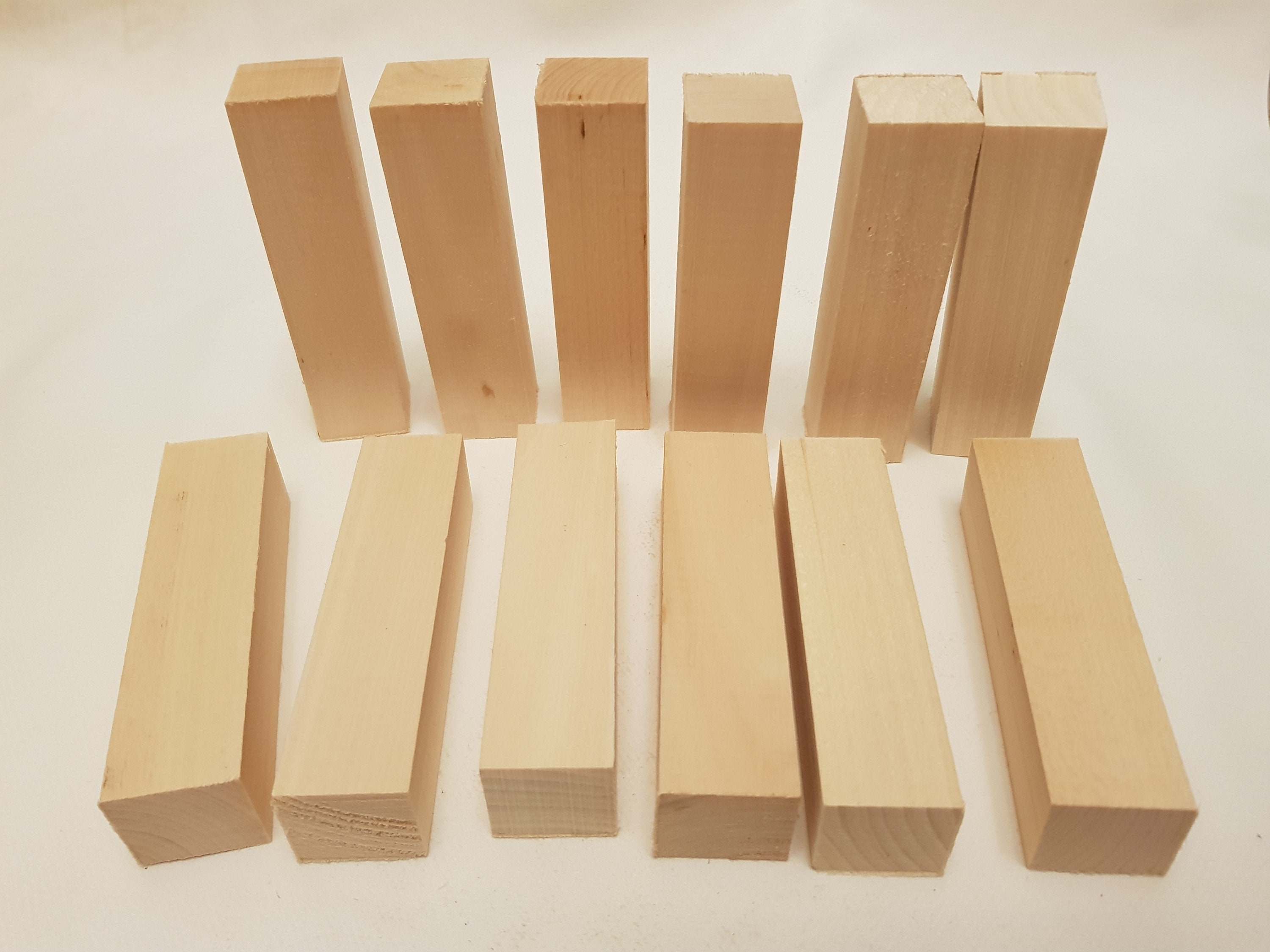 Lime Wood 12 Piece Soft Lime Wood Hand Carving Blanks Blocks 100x25x25 