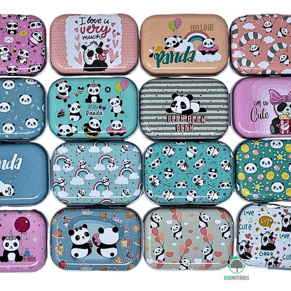 Small Tin Box: Empty Metal Storage Organizer with 16 Design Variant Koala Bears Colorful