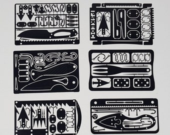 Survival Bushcraft Multitool Karte Notfall Camping Werkzeug