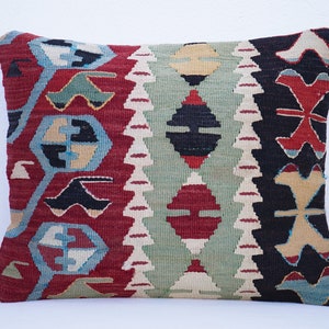 Copricuscino Kilim fatto a mano in lana turca, copricuscino quadrato in lana, copricuscino in lana con motivo Anatolia, copricuscino piccolo, federe regalo