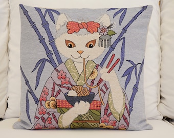 Cotton Painted Pillow Cover, Printed Animal Pillowcase, Cotton Linen Print Pillowcase