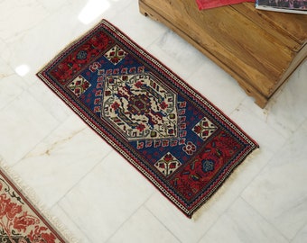 Turkish Woven Carpet Runner, Checkered Area Rug, Rug for Bedroom Aesthetic, Rug Wall Hanging, Wool Fabric by the Yard, Handmade Doormat