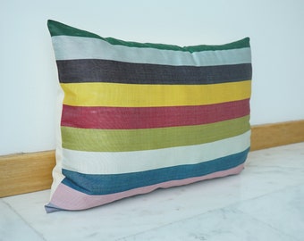 Handmade Silk Ikat Pillow Cover: Geometric Bohemian Cushion