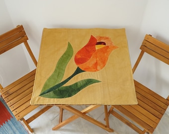 Turkish woven carpet, Checkered area rug, Flower cute rug, Patchwork quilt, Table cloth, Abstract rug, Rug wall hanging, Bedroom decoration