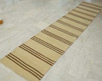 Turkish Embroidery Kilim Rug, Vintage Area Rug, Pastel Konya Rug, Rug For Living Room, Vintage striped Kilim Rug, Konya Kilim Long Runner