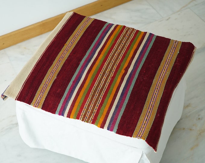 Turkish Wool Handmade Kilim Runner, Embroidery Kilim Rug, Kilim Fabric by Yard, Authentic Area Oushak Kilim Rug, Southwest Geometric Rug,