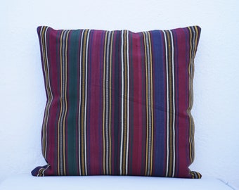 Wool pillowcase, Kilim knot pillow, 14x14 pillowcover, Unique throw pillow, Kilim neck pillow, Window seat cushion, Turkish bench pillow