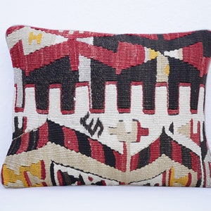 Copricuscino Kilim fatto a mano in lana turca, Copricuscino quadrato in lana, Federa per cuscino in lana con motivo Anatolia, Copricuscino piccolo, Federe per cuscini regalo