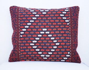 Turkish Wool Handmade Kilim Pillow Cover, Square Wool Pillow Cover, Anatolia Motif Wool Pillow Case, Small Pillow Cover, Gift Pillow Cases