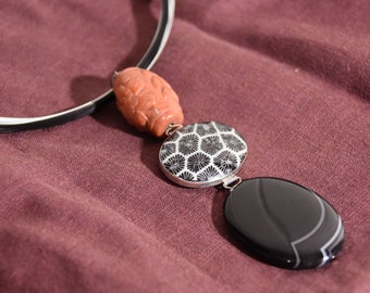 Sardonyx agate Striped banded Trianglular agate pendant supply
