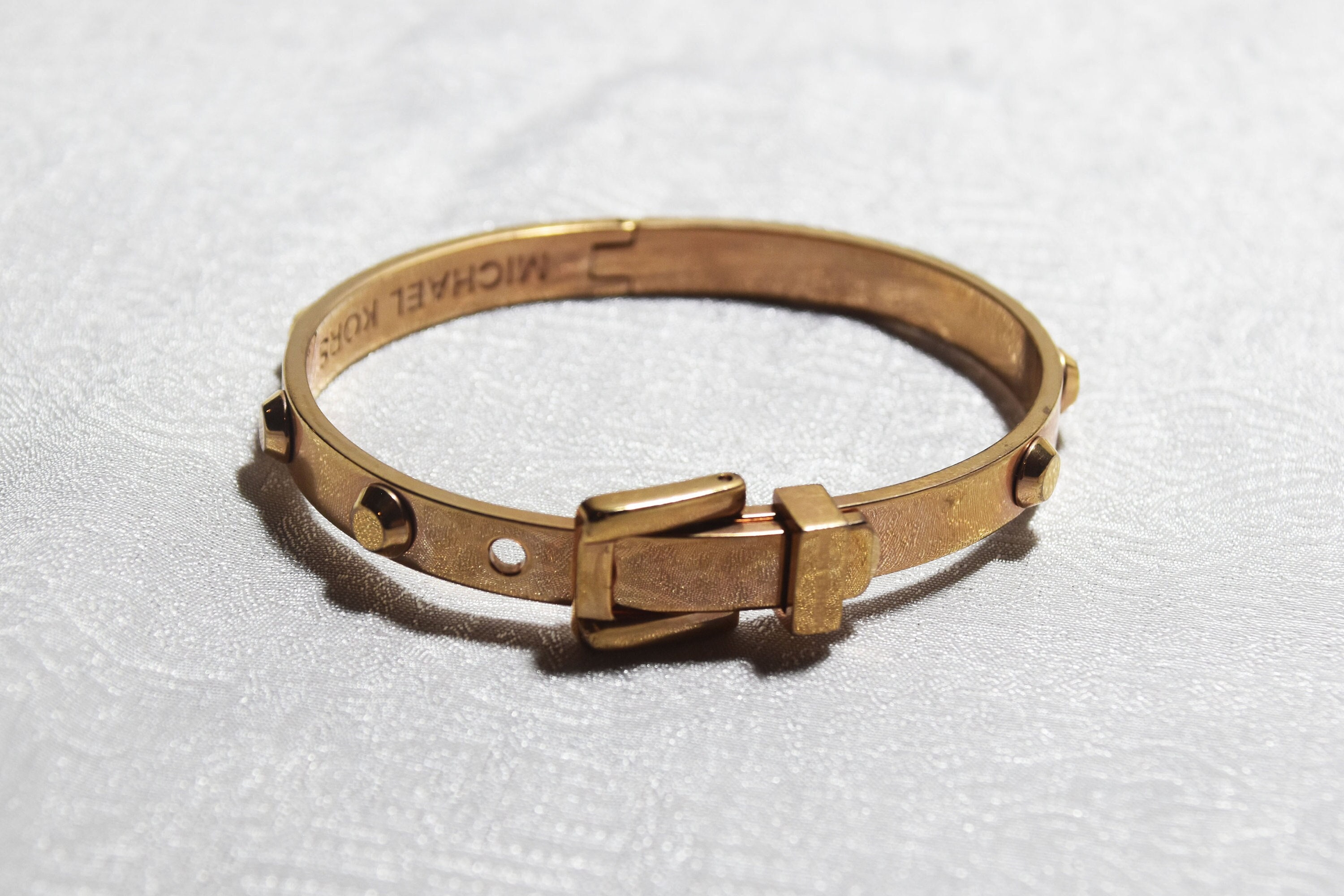 AUTHENTIC MICHAEL KORS BELT BRACELET ORANGE AND GOLD TONE  Cartier love  bracelet Bracelets Michael kors