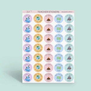 NEW! Geography Pun/ praise stickers- Geography edition