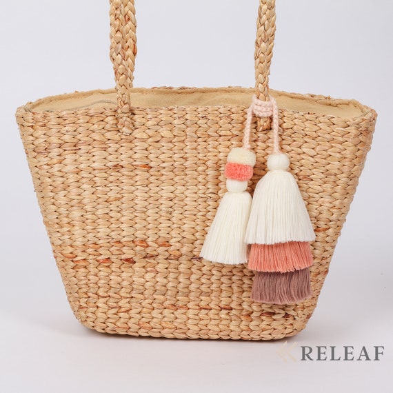 French Baskets★Tassel Straw タッセル付き かごトートバッグ Tote Straw Bag⎜french Basket Bag ⎜beach Bag Tassel