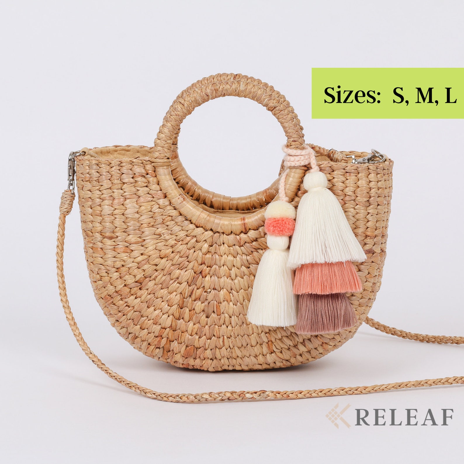 Straw Purse Crossbody Bag and Pompoms Tassel Wicker Bag Etsy