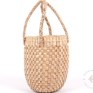 Cute Tote Bag Top Handles, Woven Tote, Straw Bucket Bag, Tote Bag Aesthetic, Woman Purse, Bridesmaid Bag, Drawstring bag, Small Bucket Bag
