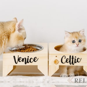 Personalized Pet Bowls, Cat & Dog Bowl, Wooden Feeding Stand, Pet Feeding,  Water Bowl, Food Bowl, Gift for Cat and Dog