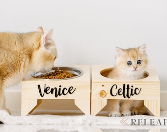 Personalized Pet Bowls, Cat & Dog Bowl, Wooden Feeding Stand, Pet Feeding,  Water Bowl, Food Bowl, Gift for Cat and Dog