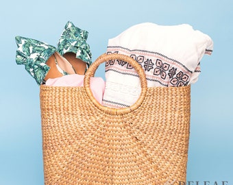 Woven Bag, Seagrass Basket Bag, Beach Bag, Straw Tote Market Bag, Vacation Bag, Straw Handbags, Handmade Raffia Bag, Shopping Basket for Her