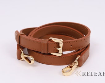 Genuine Leather Adjustable Bag Strap: Detachable Crossbody or Shoulder