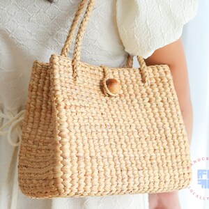 Water Hyacinth Straw Handbag, Classy Hand Woven Bag Eco-friendly Tote ...