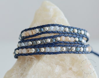 Handmade Layered Crystal Bracelet: Boho Spiritual Jewelry